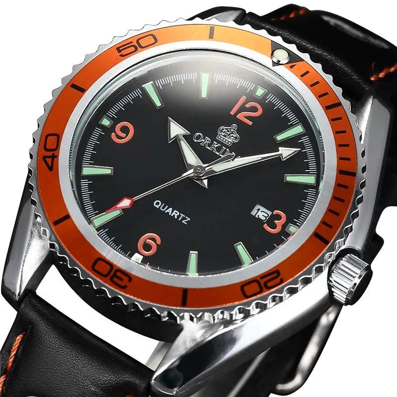 Мг. Часы наручные ORKINA Мужские кварцевые модные повседневные аналоговые с