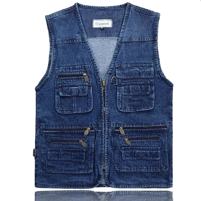 

Latest Waistcoat Designs For Men Jeans Denim Vests Male With Multi Pockets Fashion Vest Men Sleeveless Jacket Fishing Vest,GA140