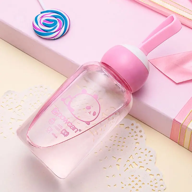Cartoon children 400ml my water bottle Lovely garrafas copo com canudo botle plastic bootle botella de agua sport drinking drink | Дом и сад