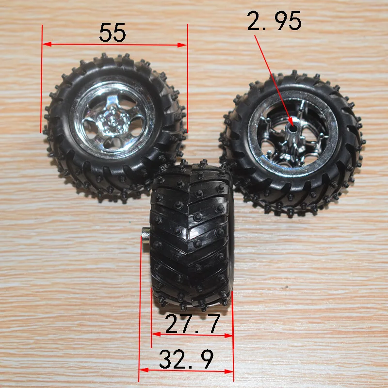 10/100 шт. 3*55 мм tamiya Wheel yuanmbm игрушечный автомобиль пластиковое колесо игрушечные