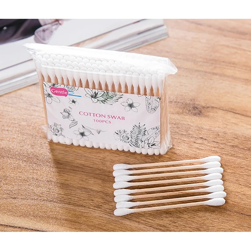 500 шт./лот многофункциональный женский макияж с двойной головкой хлопковый