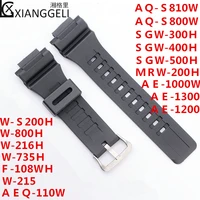 watch accessories 18mm for casio resin black strap aq s810waeq 110ww 735h mens outdoor sport waterproof strap