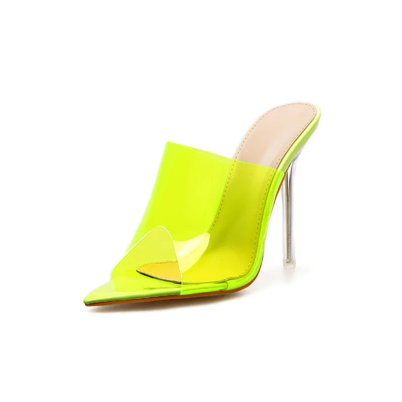 COWCOM/тонкие шлепанцы на высоком каблуке Женские тонкие Прозрачные туфли JXQ-2393-1 |