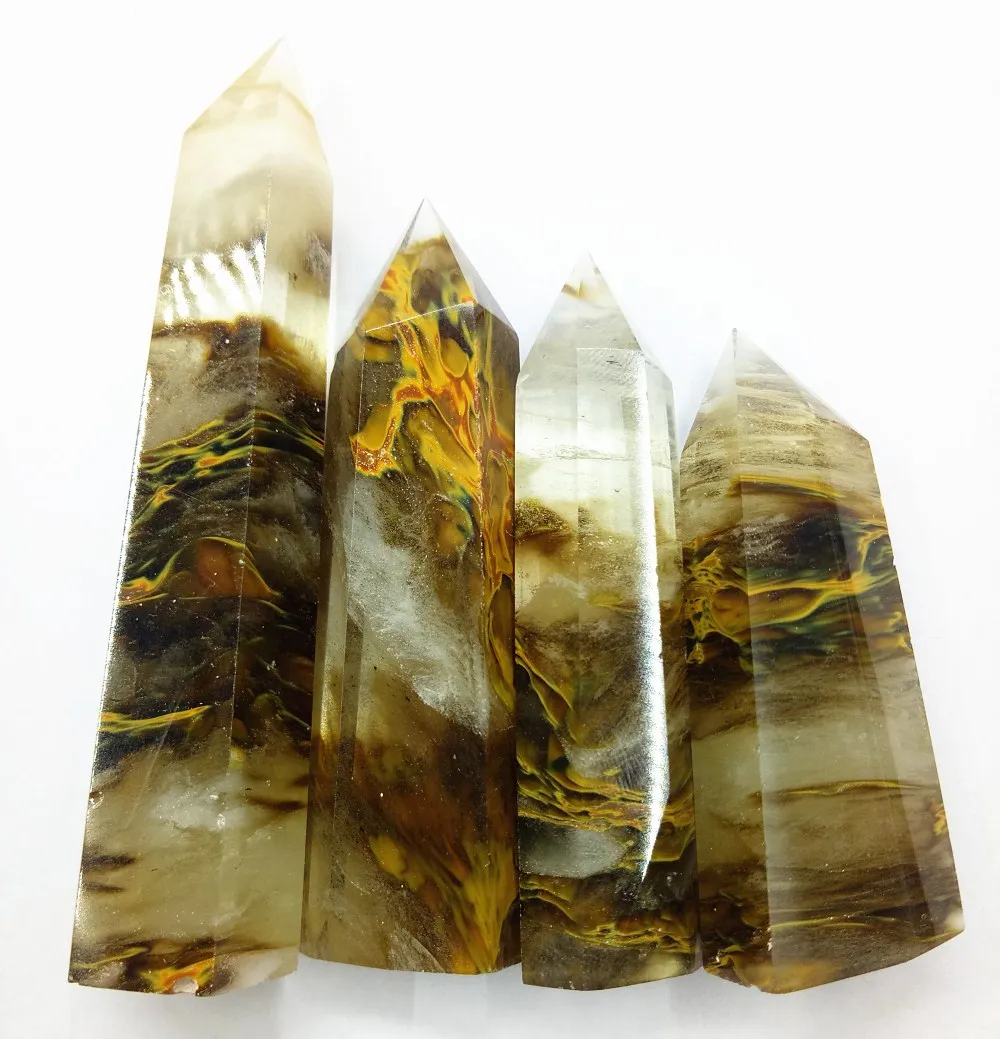 

4pcs Beautiful Melting stone quartz crystal wand healing as gift