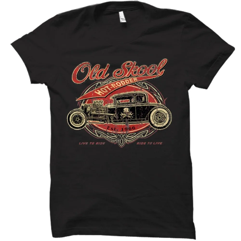 Мужская футболка с круглым вырезом Old Skool Hot Rod Classic взрослая Футболка Tee Race Car Garage