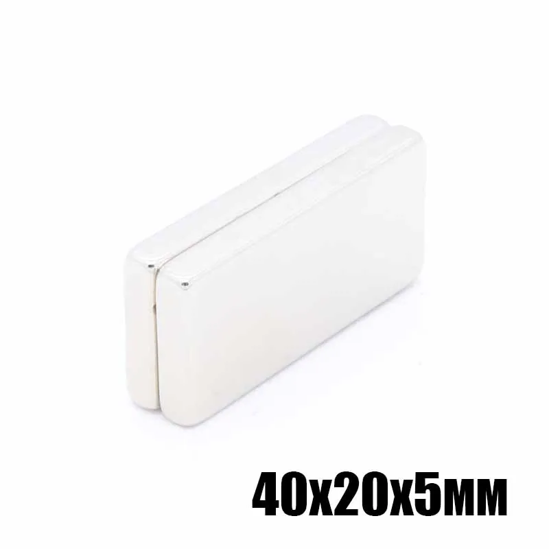 

5pcs 40x20x5 mm Neodymium magnet Rare Earth Strong block permanent 40*20*5 mm fridge Electromagnet NdFeB nickle magnetic