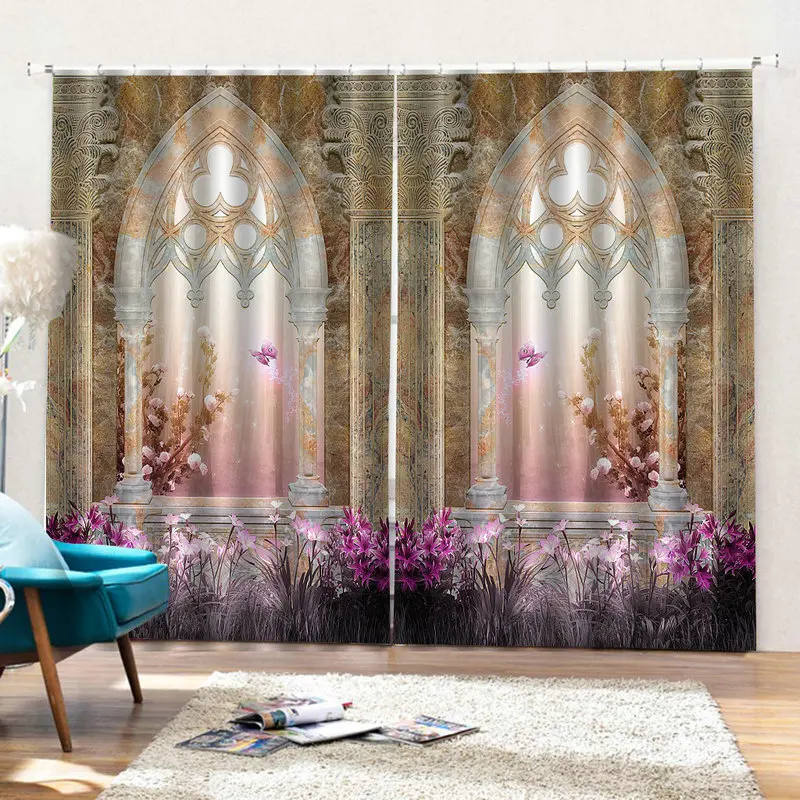 3D печатные занавески для гостиной и спальни Cortinas Para Sala De Estar Tower Car продается с
