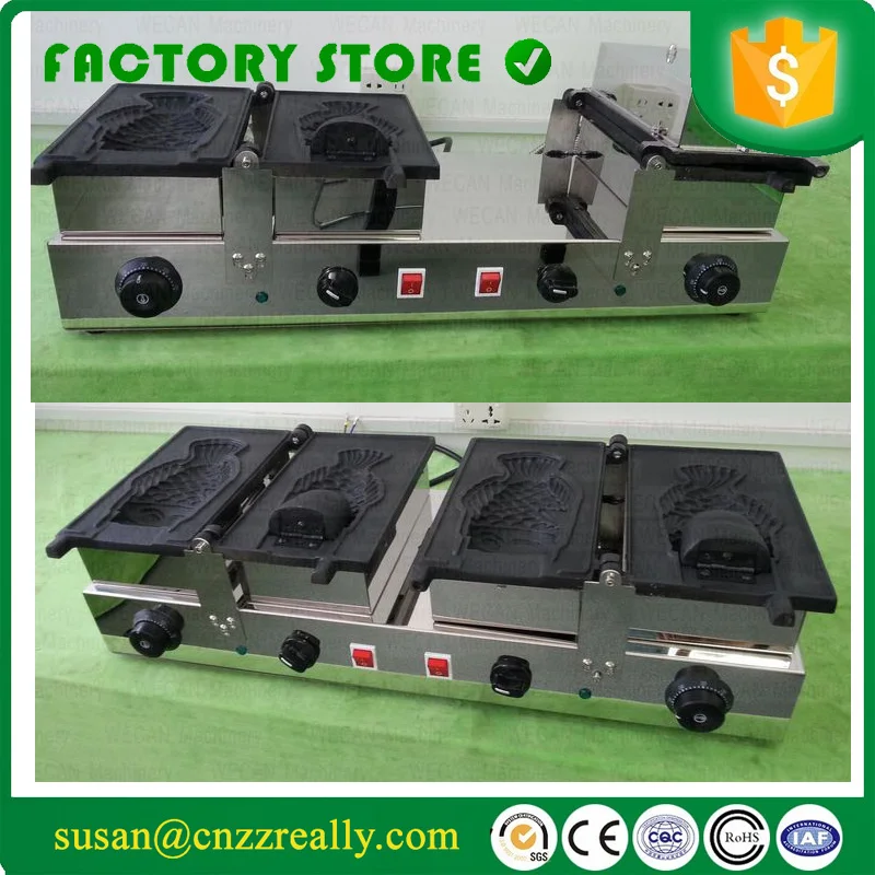 

Ice cream Taiyaki waffle machine Electric Japanese Taiyaki fish shaped cake machine 2 pcs waffle moulds