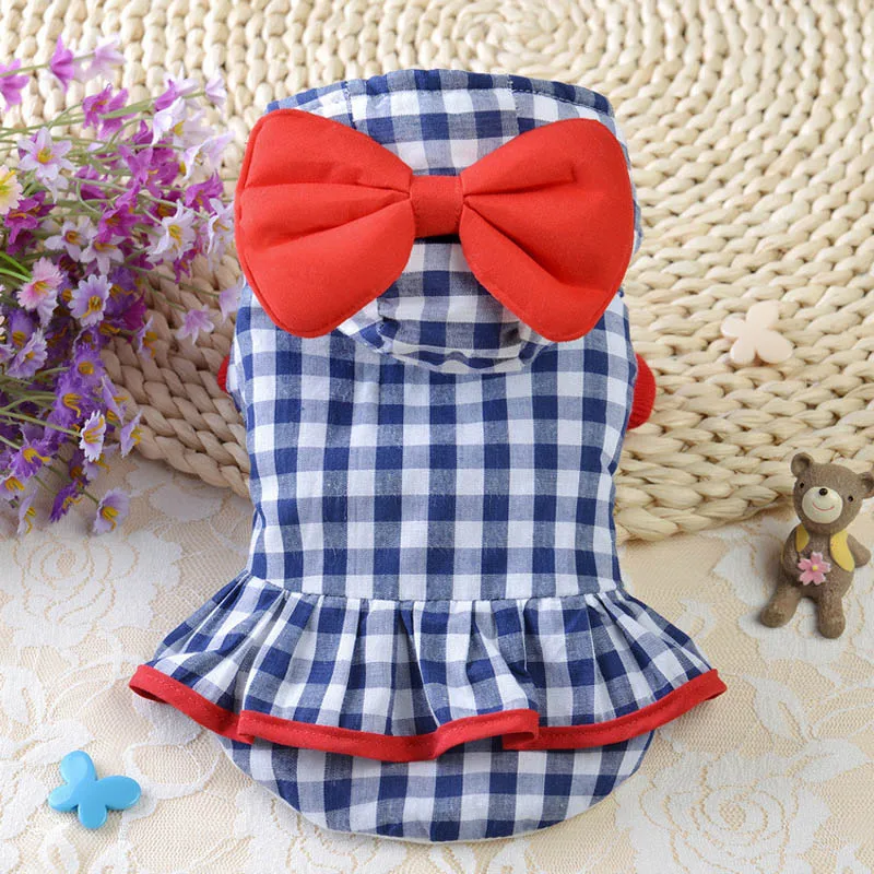 Модное теплое пальто с бантом для собак зимняя шапка капюшоном куртки клетчатая