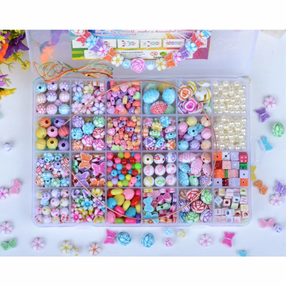 Lisli Красочные Акриловые Бисер Игрушка DIY Ювелирные Изделия для Детей Ожерелье и