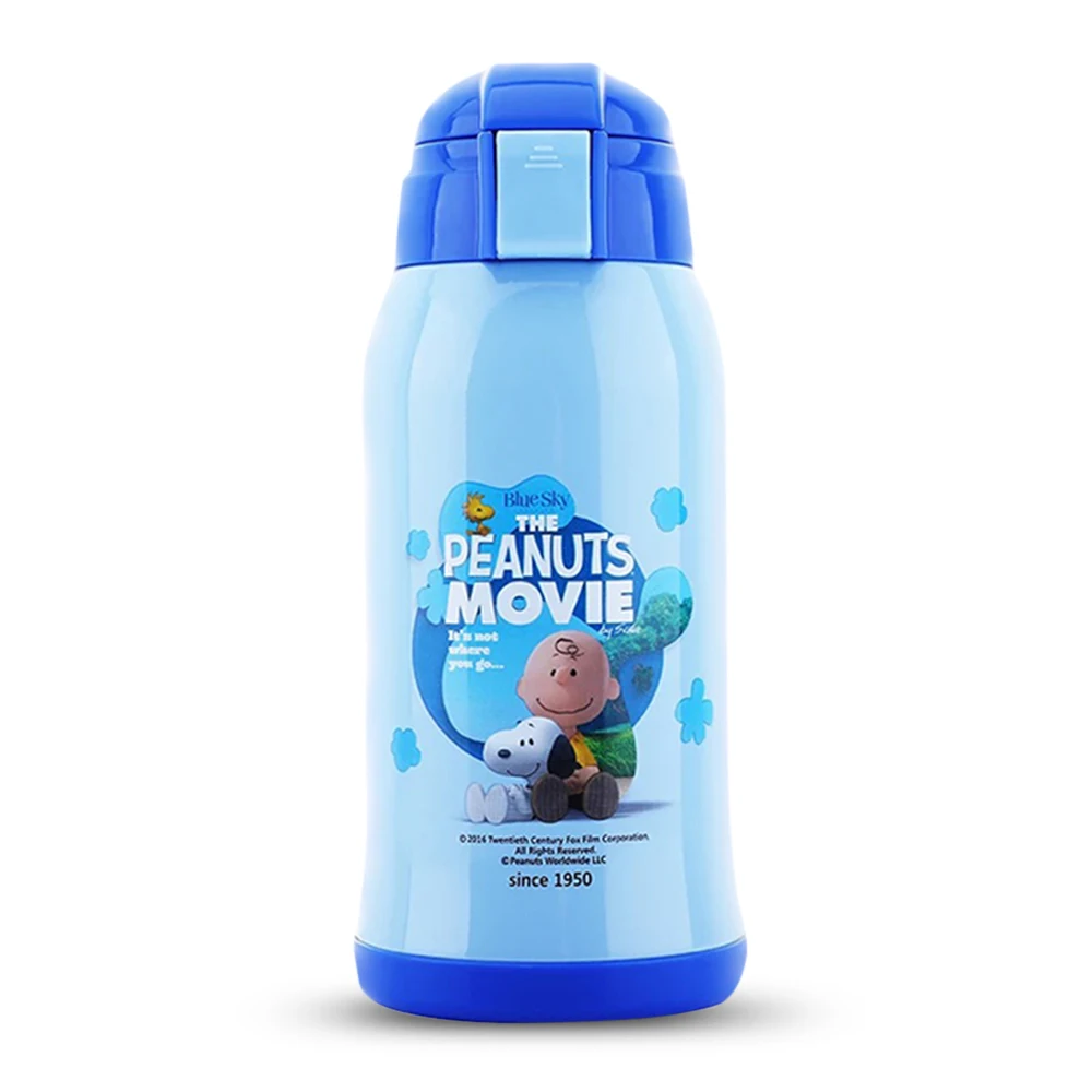 Dodger Blue SNOOPY, 550 мл, двойная крышка, соломенная Вакуумная чашка, портативная грелка, дорожная кружка, тренировочная чашка, большая емкость, 3D чашка с вышивкой - Цвет: Dodger Blue