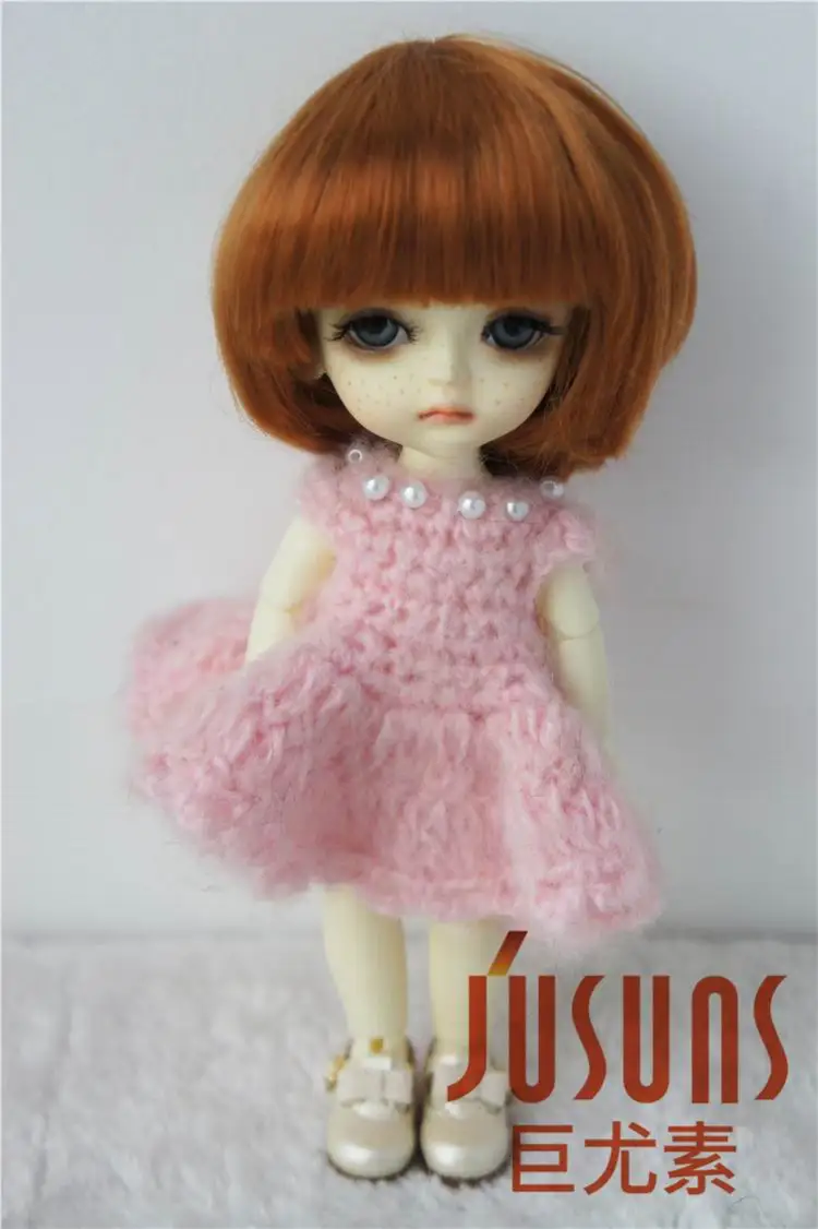 JD019 1/12 1/8 Популярные Короткие парики для мальчиков BJD куклы Размер 4-5 дюймов 5-6 дюймов Высокое качество синтетические мохеровые волосы - Цвет: 5-6inch Ginger SM8