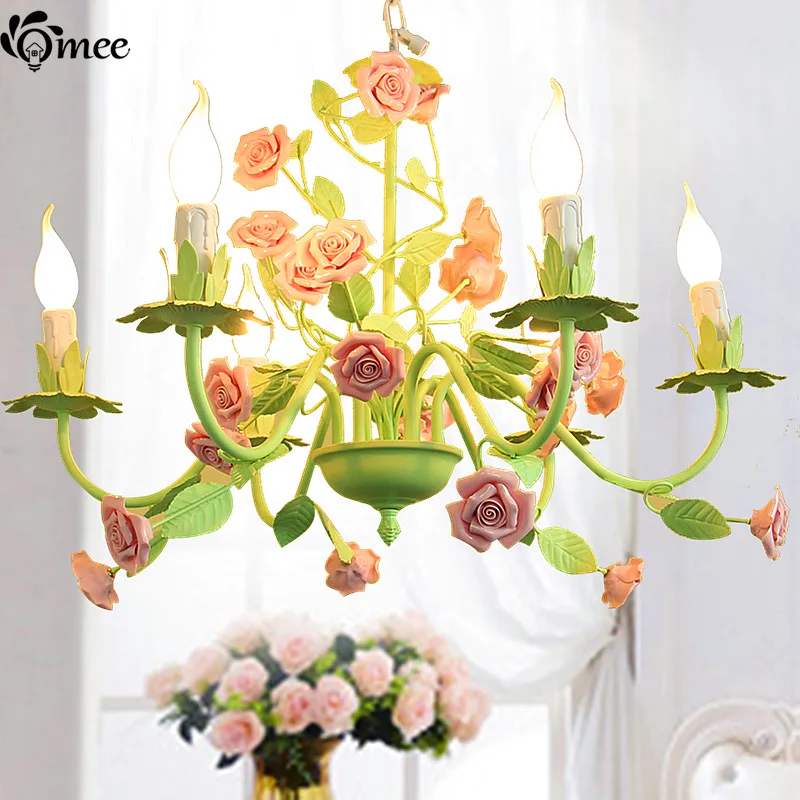 Светодиодные люстры в Корейском стиле комнатный светильник с 6 лампочками виде