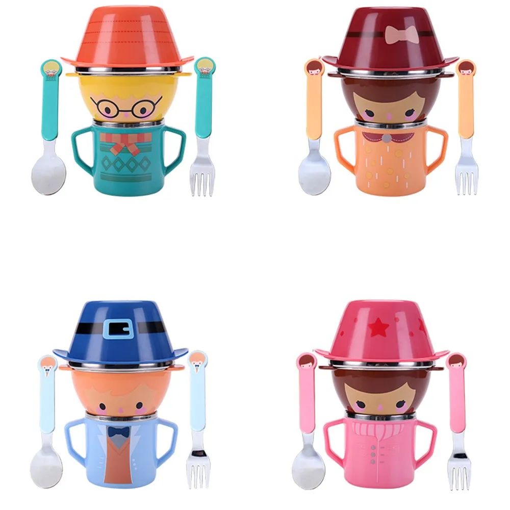 Mambobaby 5 шт. Детские тарелки чашка наборы милый мультфильм кормление столовая