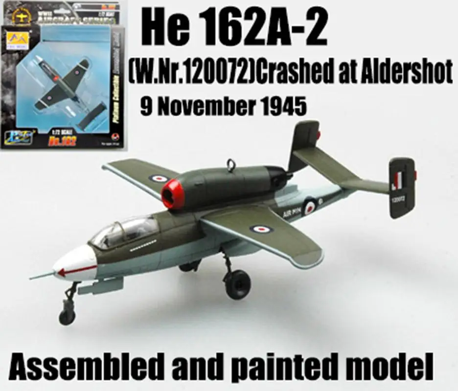 WW2 Немецкий Heinkel He 162 1/72 крушение захвата самолета Самолет без литья под давлением