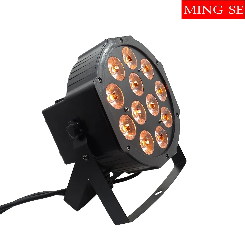 6 шт./лот плоский Par Led 12x12 Вт RGBWA UV 6в1 светодиодный Светильник Can 64 Светодиодный