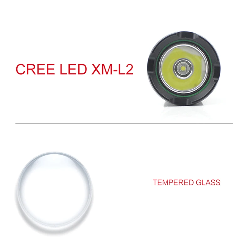 Boruit M51 светодиодный фонарик для дайвинга 1x CREE XM L2 1000 люмен 3 режима (1x1865
