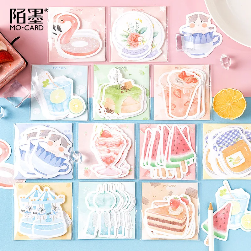 

30Pcs Kawaii Memo Pad strawberry drink /canned fruit/Food Self-Stick Notes Sticky Paper Planner Sticker Notepad School Supply