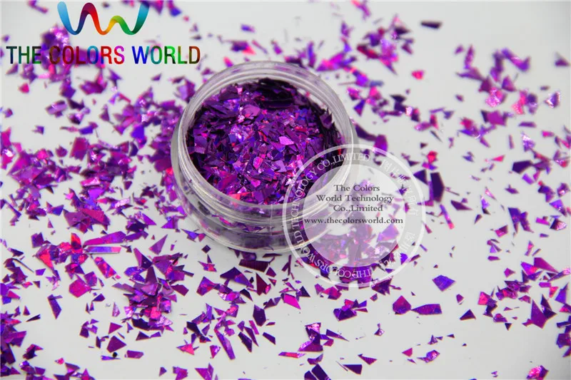 TCA800 голографический фиолетовый цвет Майларовый Лист случайный размер хлопья для