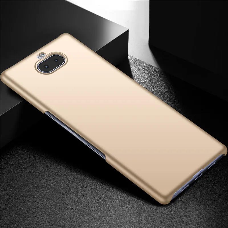 Для sony Xperia 10 Plus I3213 I3223 чехол ультра тонкий жесткий PC задняя крышка матовый чехол для sony Xperia 10 Plus полная защита - Цвет: Золотой