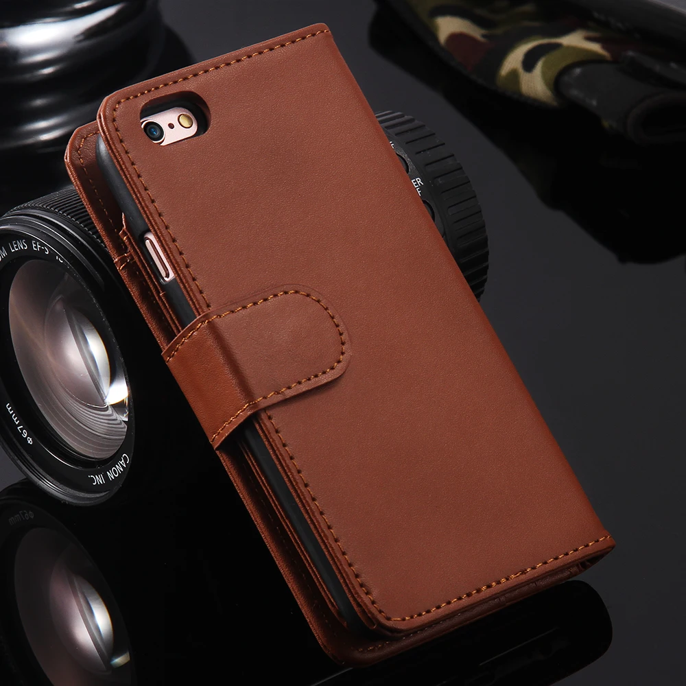 KISSCASE винтажный складной кошелек для телефона чехол iphone 5S 6 S Plus Роскошный PU