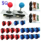 Комплект аркадных игр для ПКPS2PS3, Комплект сделай сам с кодировщиком нулевой задержки USB + копия джойстика SANWA + светодиодная кнопка + кабель для печатной платы