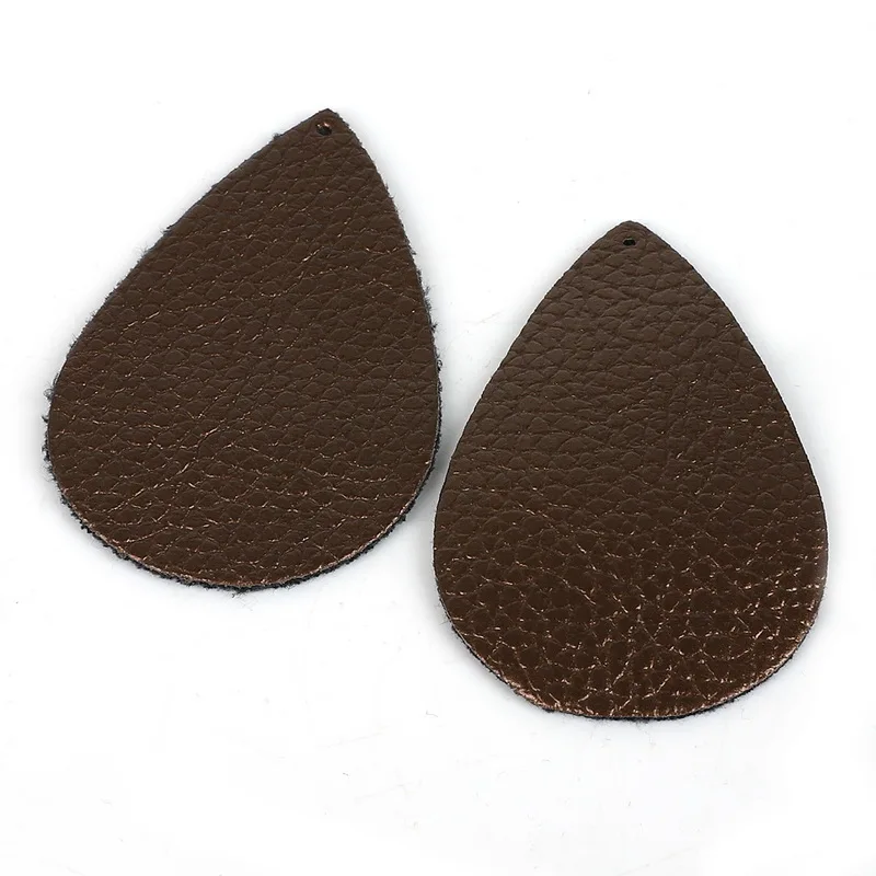 56x37mm 2pcs Модный плед Леопардовый принт искусственная кожа Шарм кулон Овальный капли воды серьги аксессуары для DIY серьги изготовление ювелирных изделий - Цвет: 56x37mm 2pcs