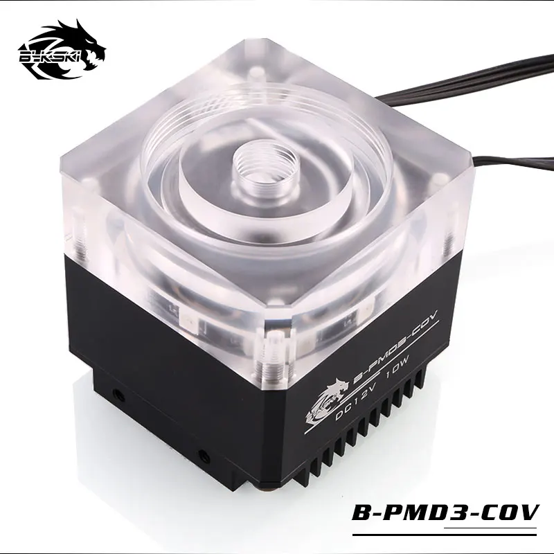 Bykski B-PMD3-COV, PWM DDC насосы, RBW, максимальный поток 600л/ч, Максимальный подъем 6 метров, требуется установленный Bykski 50 мм Диаметр резервуара - Цвет лезвия: Black