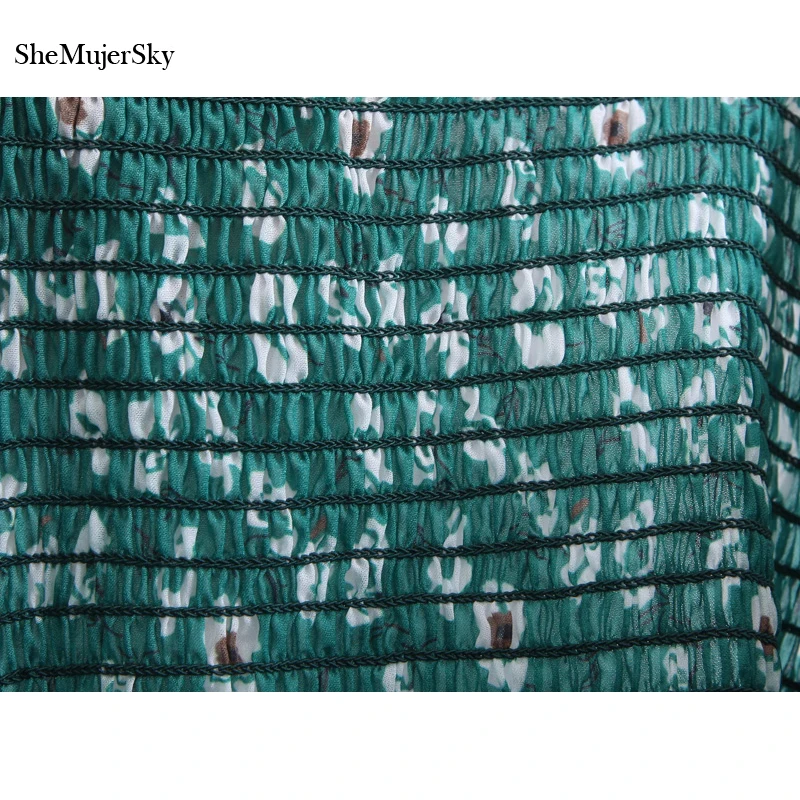 Летнее платье SheMujerSky с открытыми плечами и цветочным принтом женские эластичные