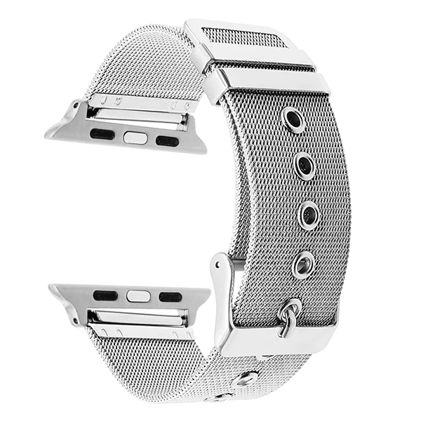 Ремешок из нержавеющей стали для iWatch Apple Watch 38 мм 40 мм 42 мм 44 мм серия 5 4 3 2 1 ремешок спортивный браслет ремешок черный серебристый - Цвет ремешка: Milanese Silver