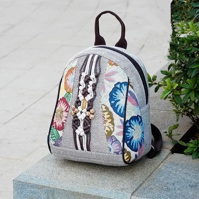 Модный рюкзак для шоппинга с аппликацией в виде струн! Милая национальная