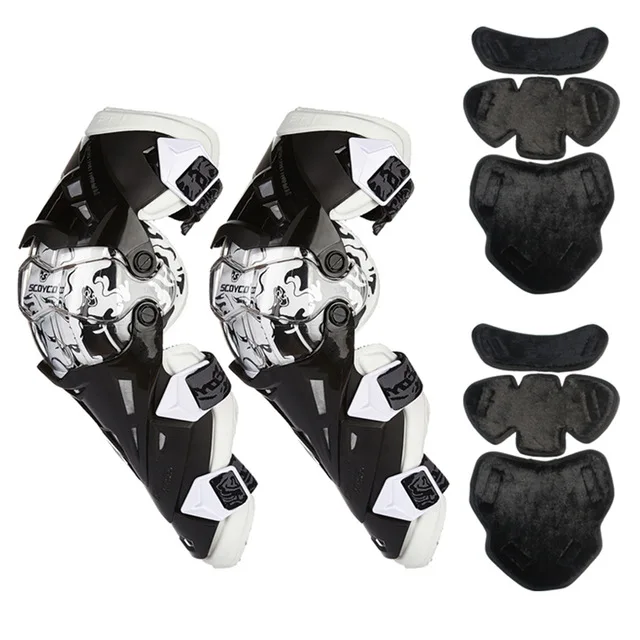 K12-White With Inner Scoyco мотоциклетные наколенники Для мужчин коленей Защитное снаряжение колена Gurad протектор для оснащения Для мужчин t Шестерни Мотокросс охранников гонки - Цвет: K12-White With Inner