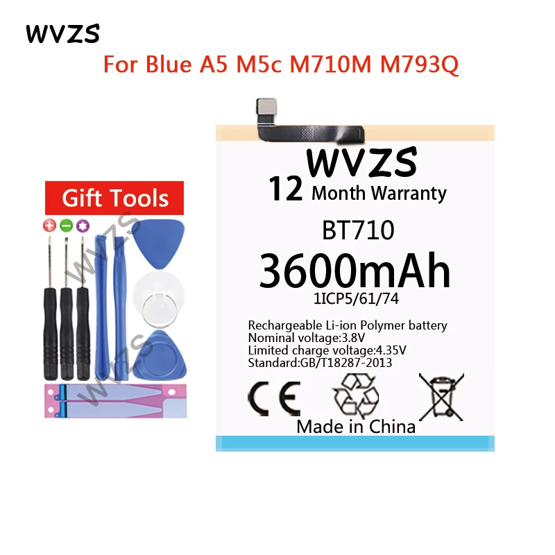 Wvzs 3600 mAh Li-Polymer Батарея BT710 для Meizu синий A5 M5c M710M M793Q Замена батарей | Мобильные