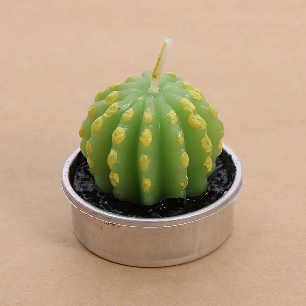 Ball shape cactus Искусственные мини-свечи в форме кактуса и винограда, ароматические Зеленые растения, свечи для украшения дня рождения, свадьбы, вечеринки - Цвет: Ball shape cactus