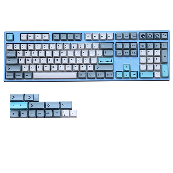 Grey Cyan 122 keys WIANXP XDAS профиль keycap 108/122 клавиш краситель сублимированный filco/DUCK/Ikbc MX Переключатель механическая клавиатура keycap, только keycaps - Цвет: Grey Cyan 122 keys