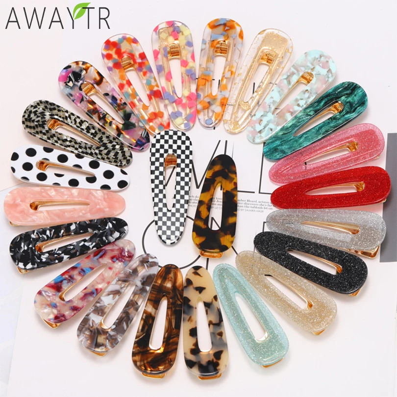 AWAYTR Snap Hair Clips Hair Clips Pins BB Hairpins Color Metal Barrettes for Adult Children Women Girls Styling Hair Accessories