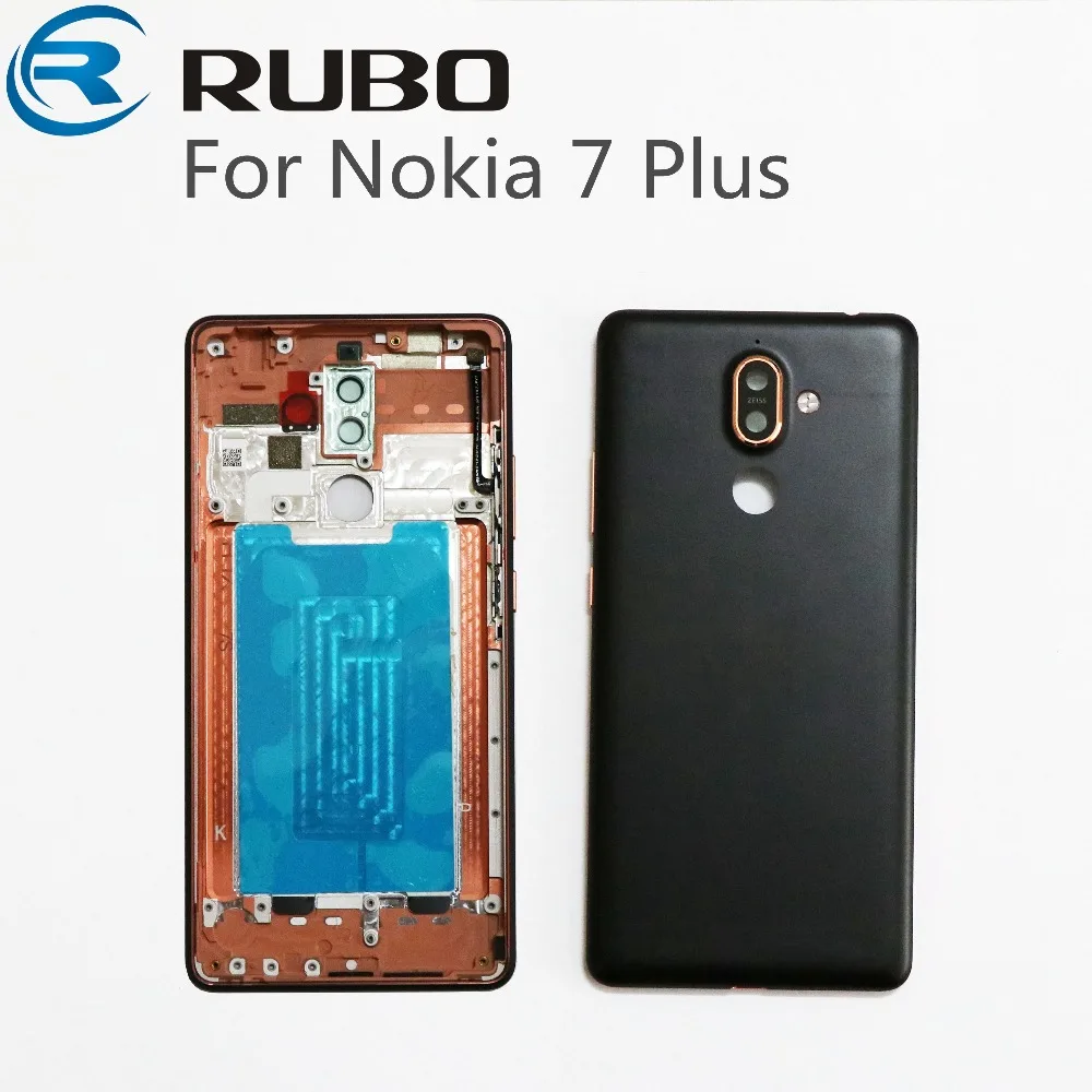 Фото Задняя крышка батарейного отсека для Nokia 7 Plus задняя заднего корпуса со стеклом