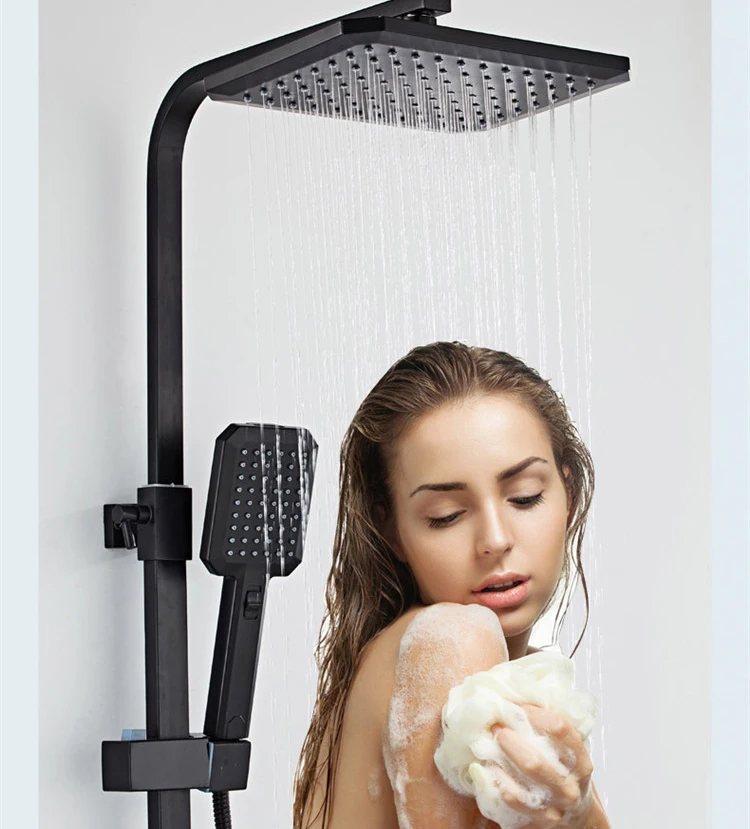 Роскошный черный набор для душа senduk качественный латунный Смеситель ванной