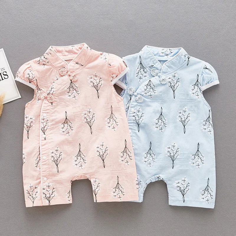 Летняя одежда для маленьких девочек комбинезон Чонсам в китайском стиле