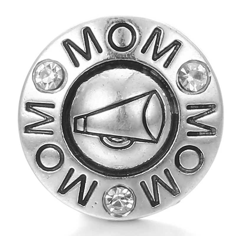 Metal snap button11 XH8023 кристалл 18 мм мама Нана благословенные сестры любовь папа металлическая кнопка оснастки подходят оснастки ювелирные изделия DIY - Окраска металла: Metal snap button11