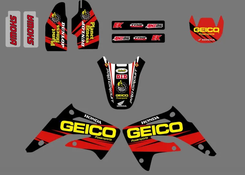 Набор наклеек для графики и фона Honda CR85R CR85 с жидкостным охлаждением 2 шт. 2003 04 05 06 07
