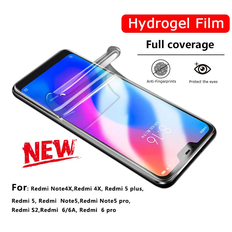 HD Прозрачная Гидрогелевая пленка мягкая полноэкранная Защитная для Xiaomi Hongmi RedMI