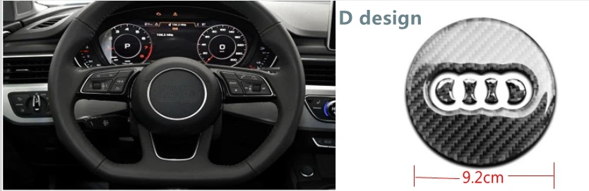 Карбон волокно руль логотип Стикеры рамка Обложка для Audi A1 A3 A4 A5 A6 A7 Q3 A6 C7 Q5 A8 Q7 B6 B7 авто-Стайлинг - Название цвета: D style