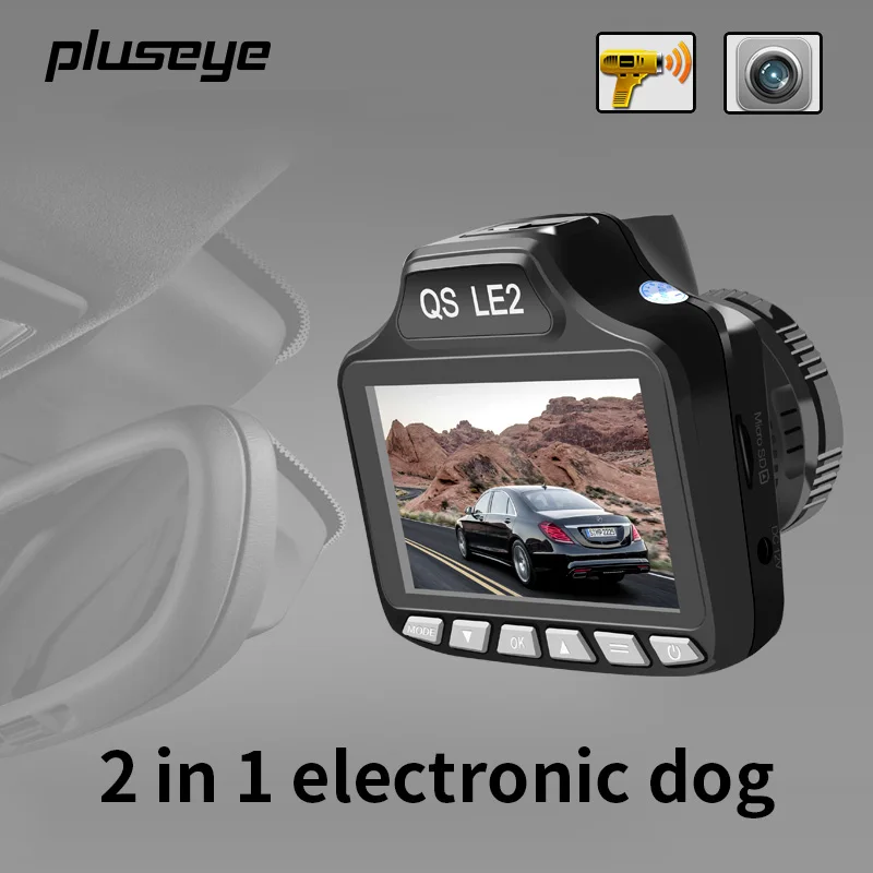 Pluseye 2 в 1 1080 P Автомобильный dvr + Full Band радар детектор HD автомобильная видеокамера g