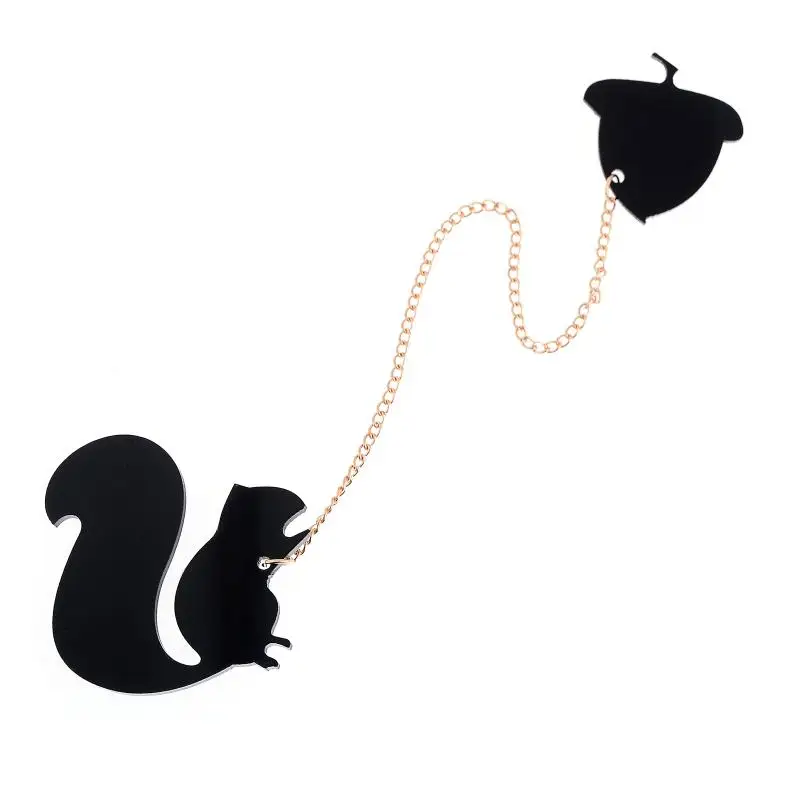 Черная милая белка искусственная Шпилька значок на воротник в виде животного