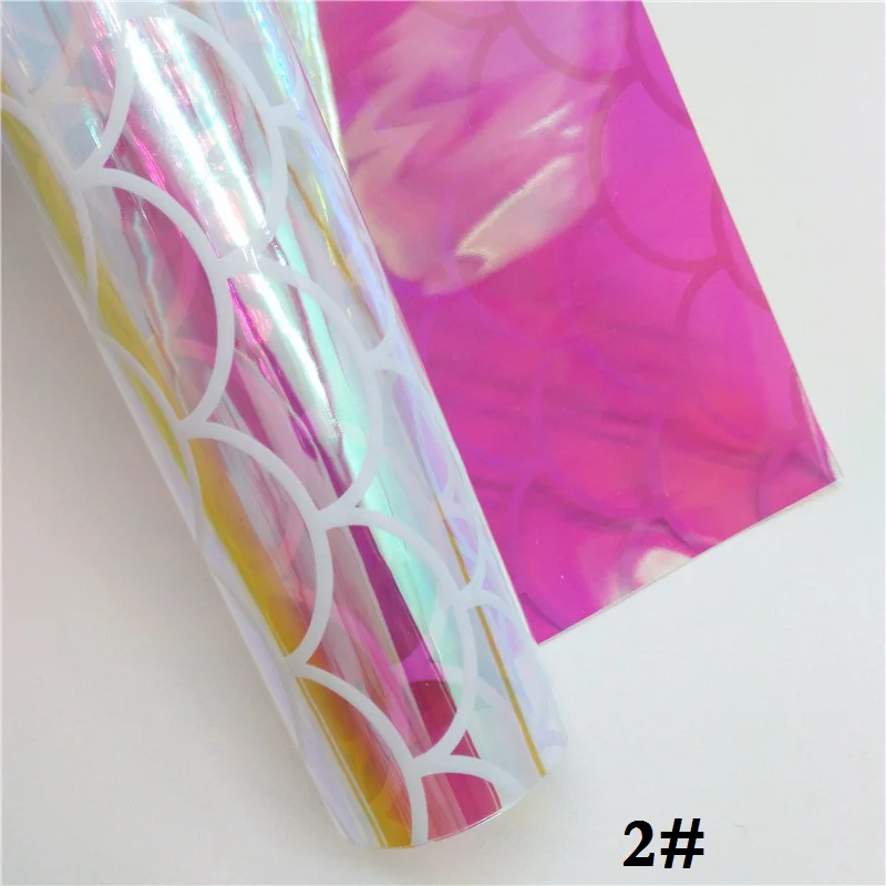 2 Glitterwishcome 21X29 см прозрачный ТПУ, переливающийся Русалка точки сердца леопарда звезды леопарда кожаные простыни для бантов, GM410A - Цвет: 2
