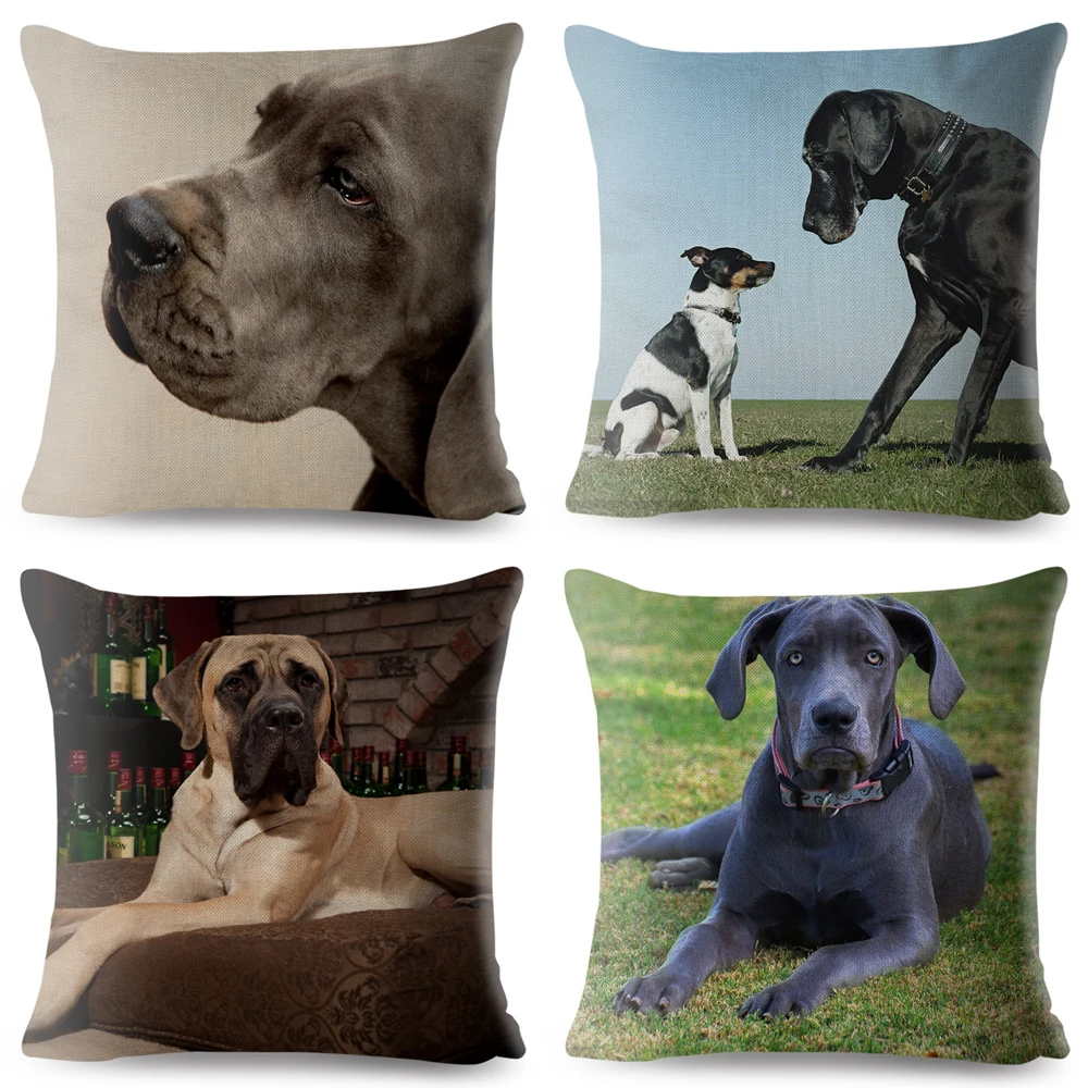 Германия большое немецкий дог наволочка 45*45 см льняные Чехлы для подушек подушка