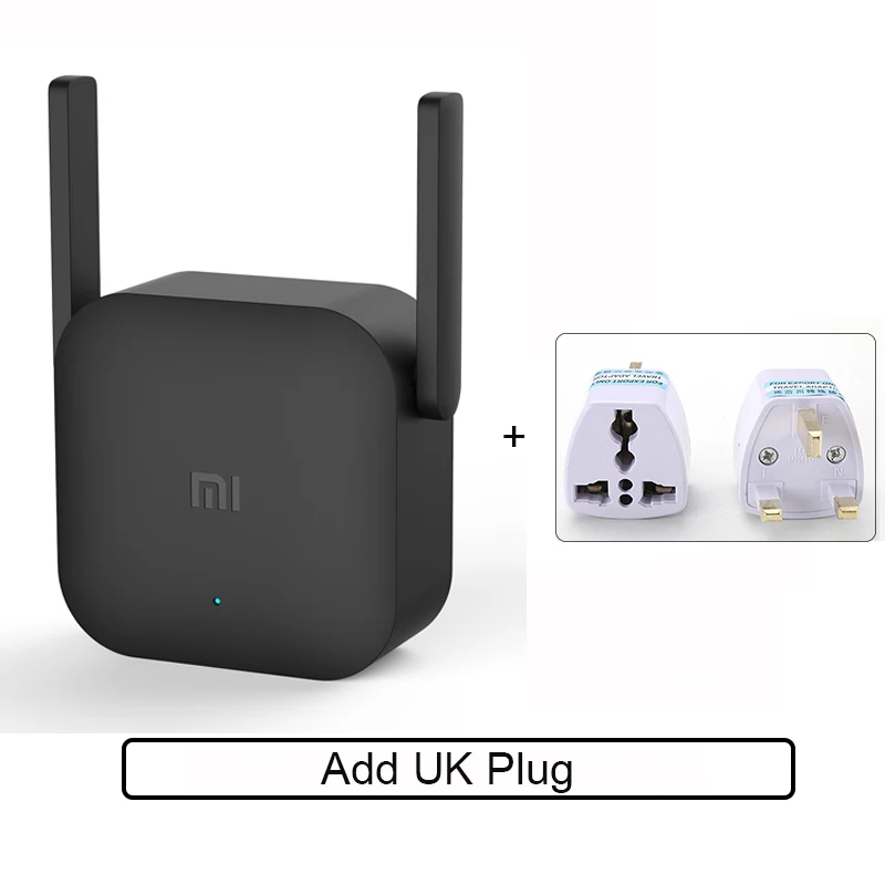 Xiaomi Mi Wi-Fi ретранслятор Pro 300 Мбит/с 2,4G WiFi усилитель сигнала Roteador приложение управление Wifi усилитель для дома и офиса - Цвет: Add UK Plug Convert