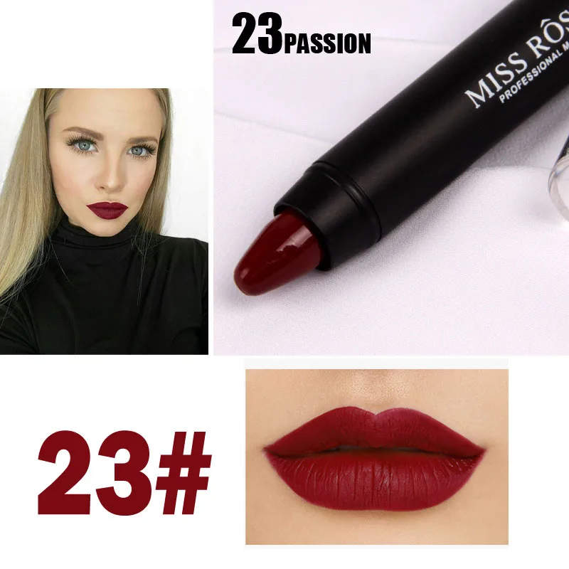 Женская помада Miss Rose красная матовая карандаш долговечная 8 цветов|lipstick long|red mattred