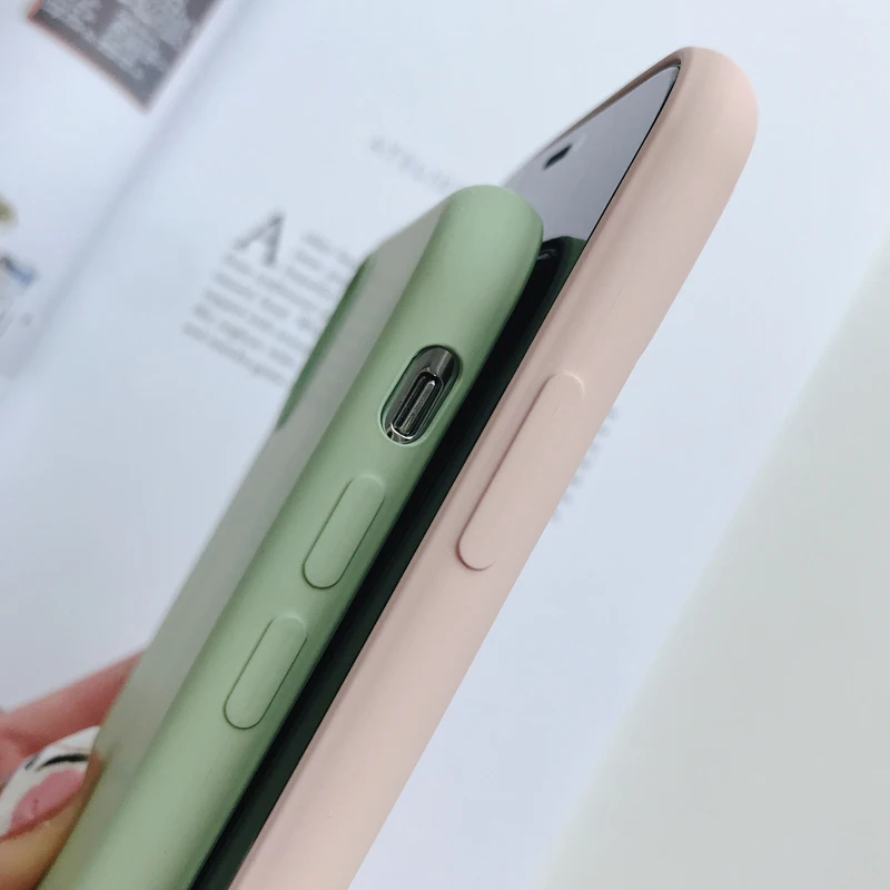 Жидкий силиконовый чехол для iPhone X XR XS Max мягкий сенсорный глянцевый 7 8 6 6S Plus